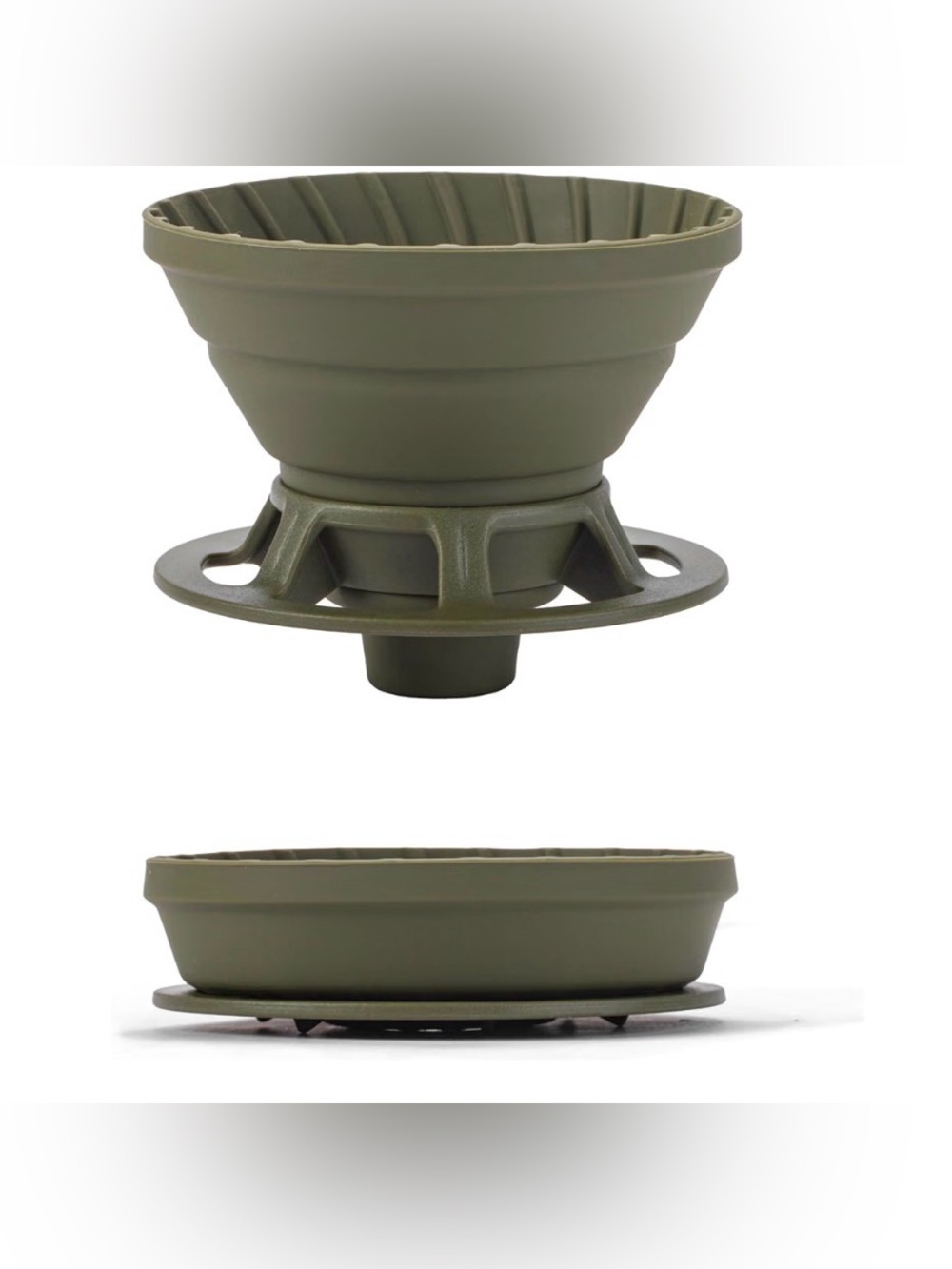 VANDROOP V60 Collapsible Silicone Coffee Dripper Pour Over 1-2 Cup Gray New